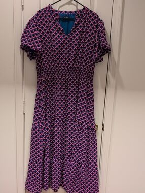 Women's Pink Geometric Maxi Dress Size XL